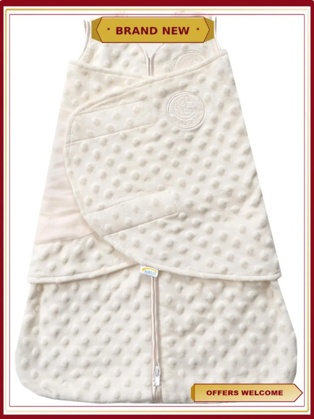 Newborn Swaddle Sack Plush Velboa Wearable Blanket Sleep Sack 0-3M